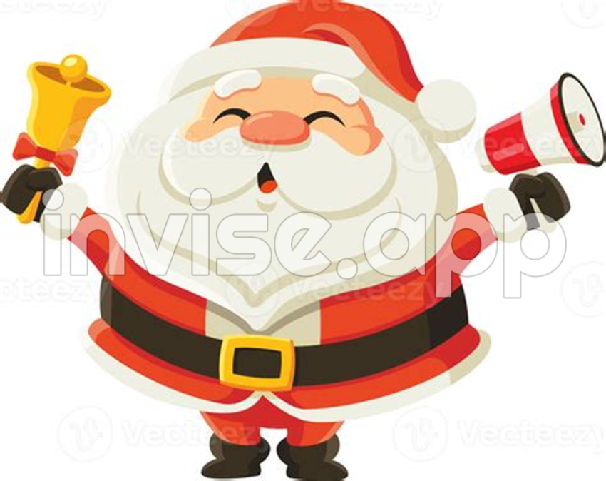 Feliz Natal Papai Noel Segurando Sino E Megafone Para Anunciar Algo - Personalized Christmas Gifts