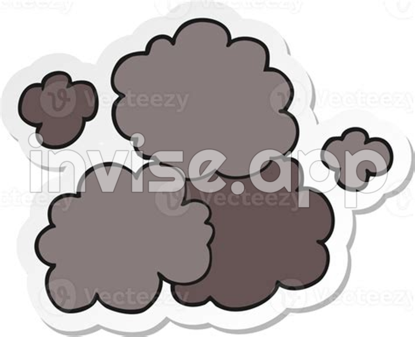 Sticker Of A Cartoon Smoke Cloud 45038910 - Cartoon Smoke Cloud