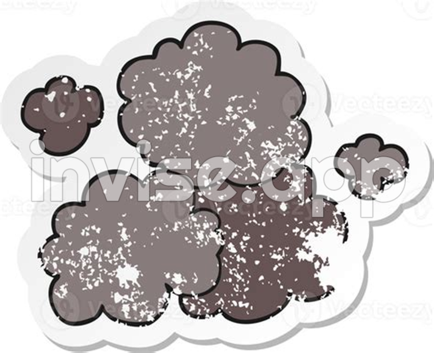 Cartoon Smoke Cloud - Retro Distressed Sticker Of A Cartoon Smoke Cloud 45149596