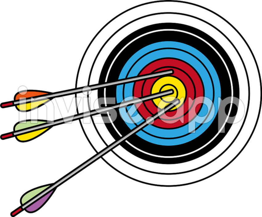 Archery Target Ring - Archery Target With Arrows In Bullseye And Next Ring Clipart Free