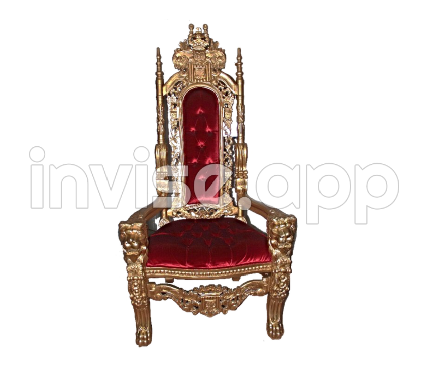 Black Queen On Throne - Gold Throne Chair