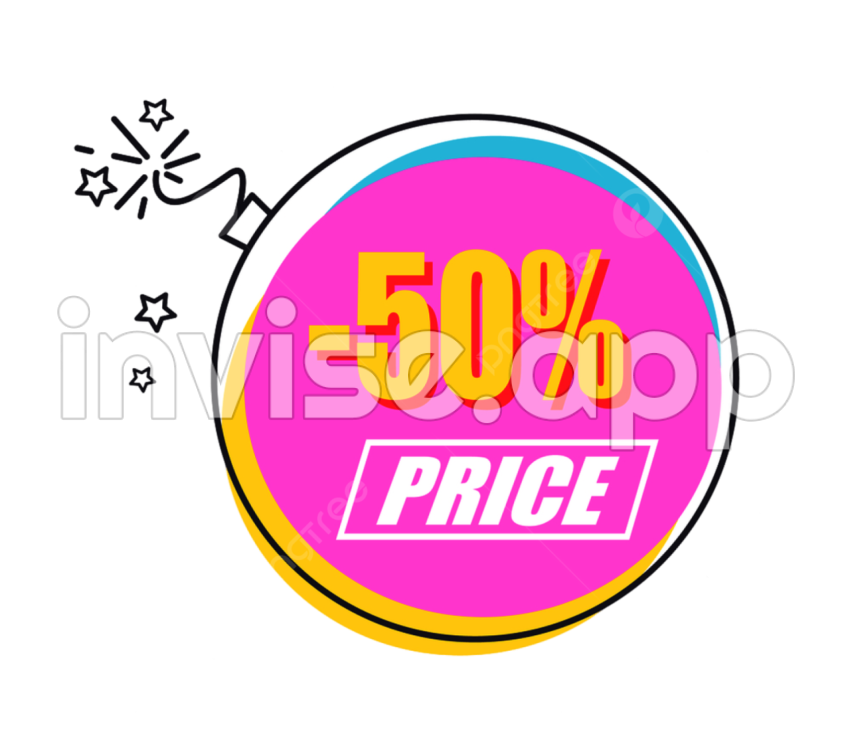 50S Clipart Transparent Background, 50, Sale Promo Sticker In Shape Of - Promo Stcker