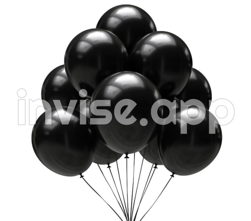 Black Balloons On Transparent Background Similar - Balloons On Black Backgroun