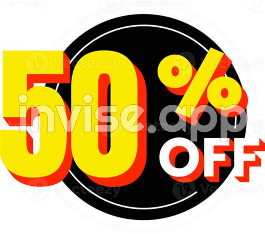 50 Percent Off Discount Number With Circle Element 12300364 - Mobile 50% Off Logo