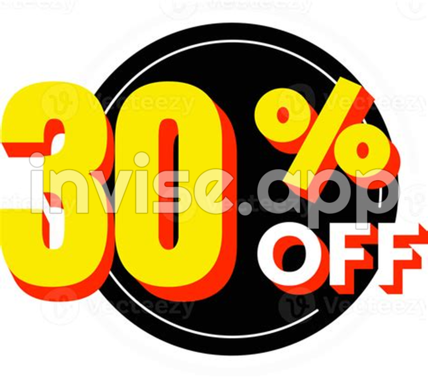 30 Off - 30 Percent Off Discount Number With Circle Element 12300369