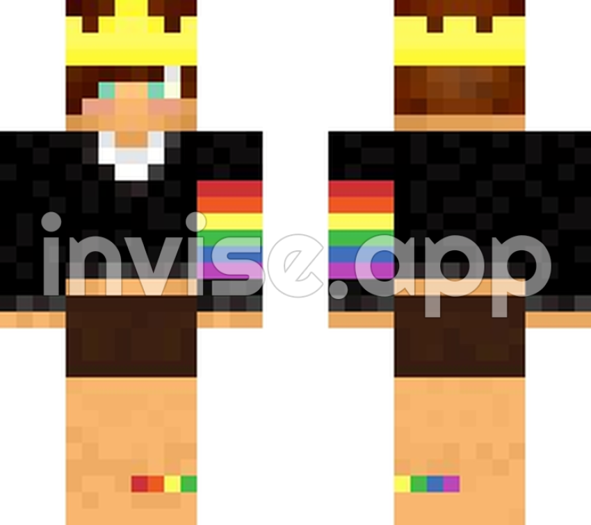 Jack Black Minecraft Movie - Jack, Black Outfit W/ Crown Minecraft Skin