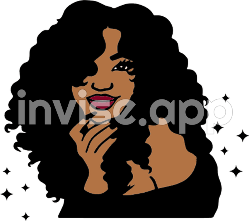 Stylish Afro Girl With Long Hair, Black Woman Free Svg File Svg Heart - Black Girl Studying Art