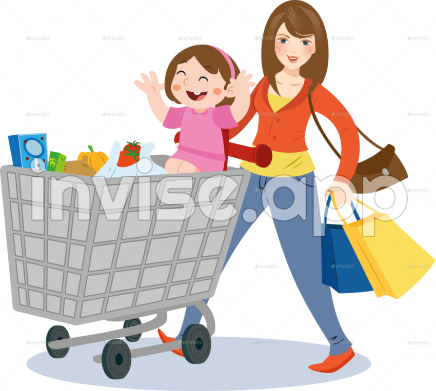 Family Shopping File Mart - Shopping Silhouette Clip Art