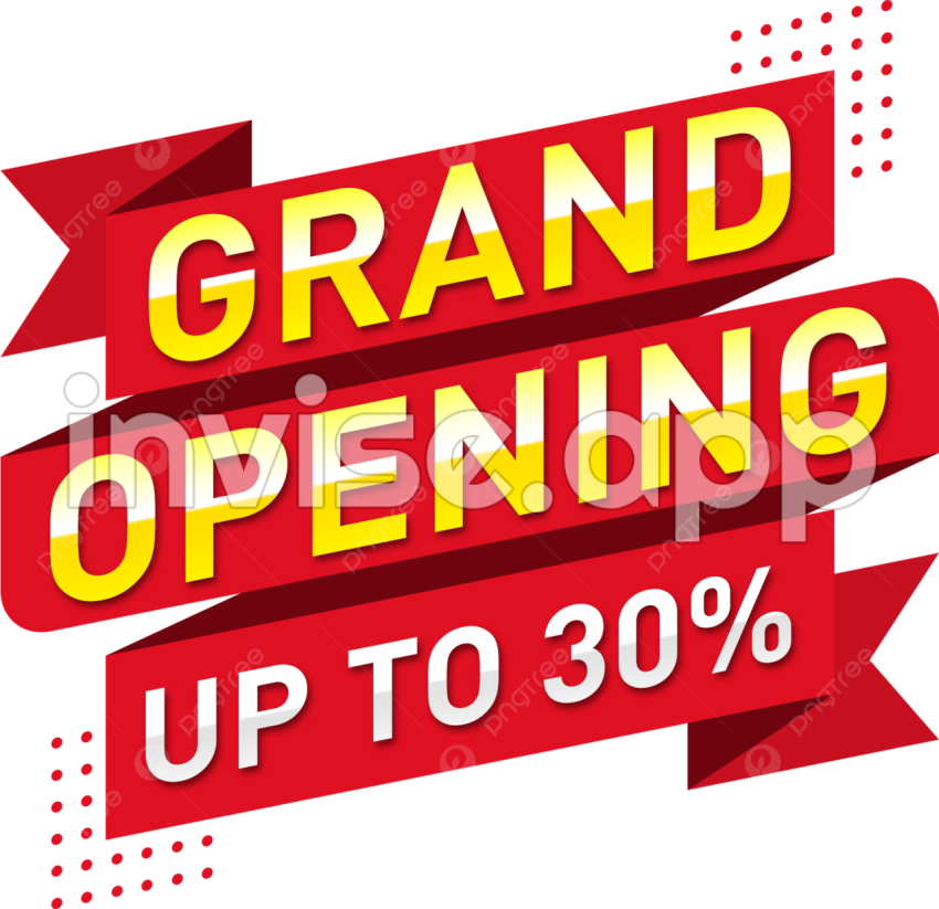 Grand Opening Promotion - Gran Apertura Hasta 30 Rojo , Cinta , Gran Inauguracion De La