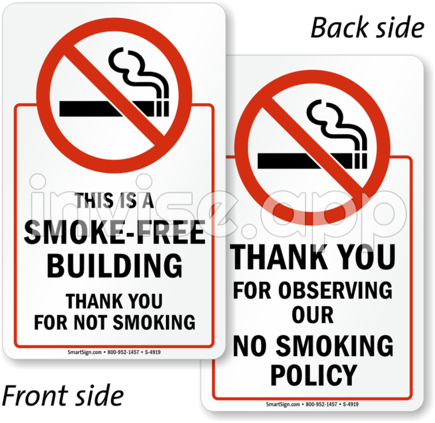 Smoke-Free Building - Smoke Free Building Signs, No Smoking Signs, Sku S 4919