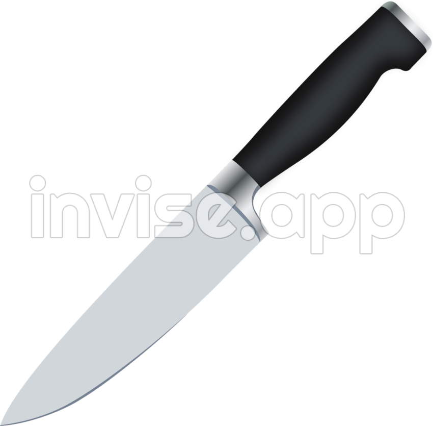 Chef Knife Black - Kitchen Knife Image Transparent Image Download, Size 3355X3296Px