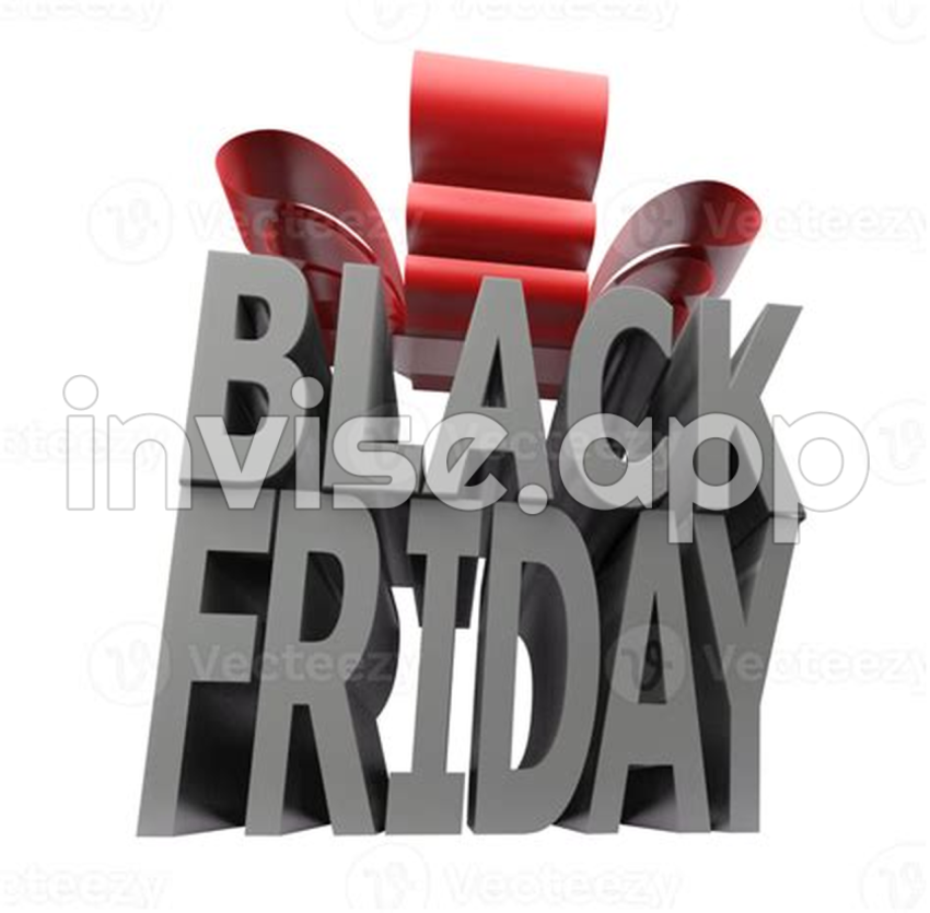 Black Friday Gifts - Black Friday Gift Box Style 3D Render On White Background 8478129