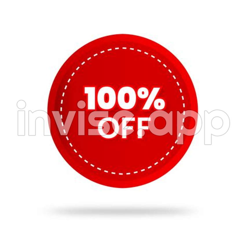 100 Percent Discount Sticker Price Tag Design Product Emblem With - Promo Stickers