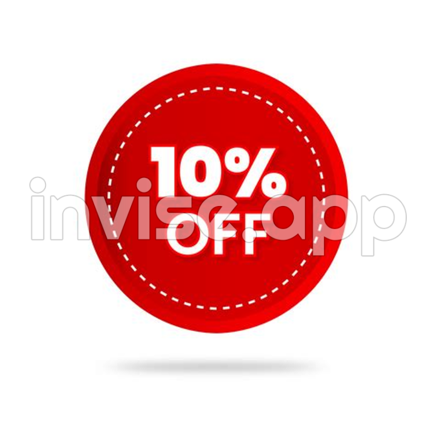 Promo Price - 10 Percent Discount Sticker Price Tag Design Product Emblem With