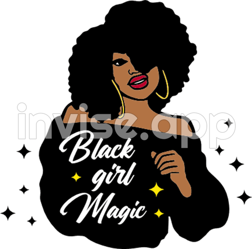 Black Girl Graphics - Black Girl Magic T Shirt Afro Girl With Earrings, Woman Free Svg File