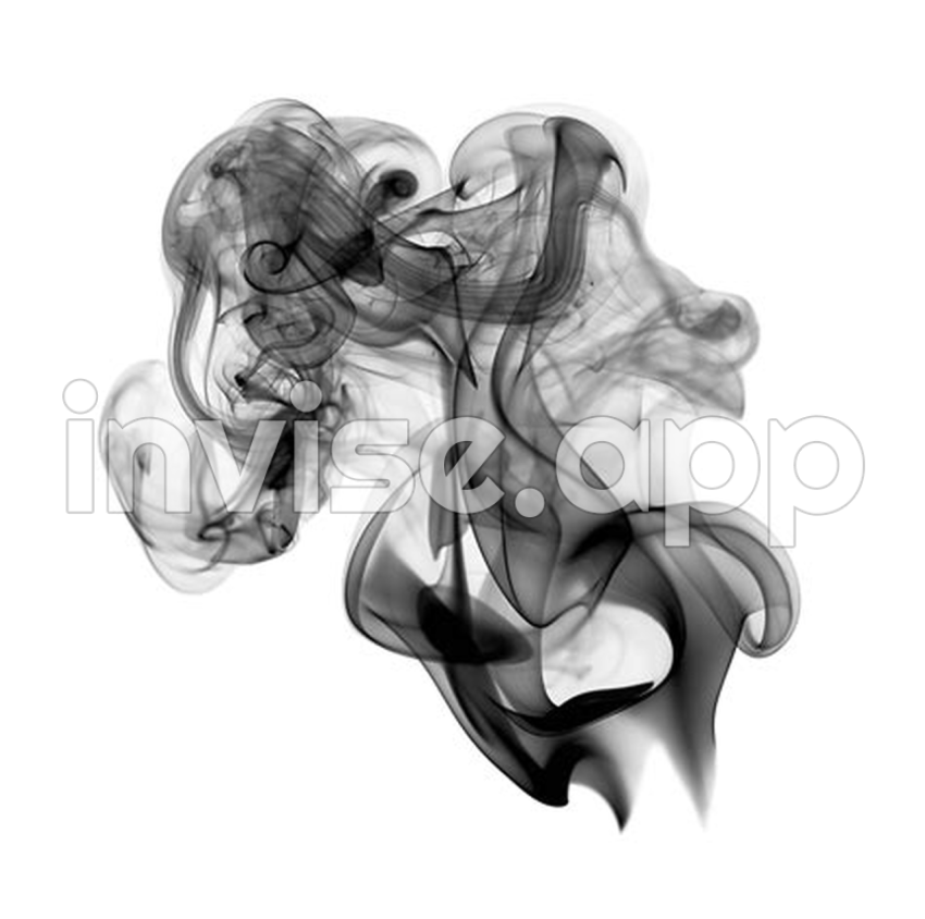 Black Smoke Cloud Transparent Stick - Silhouette Blowing Cloudy Smoke Vector