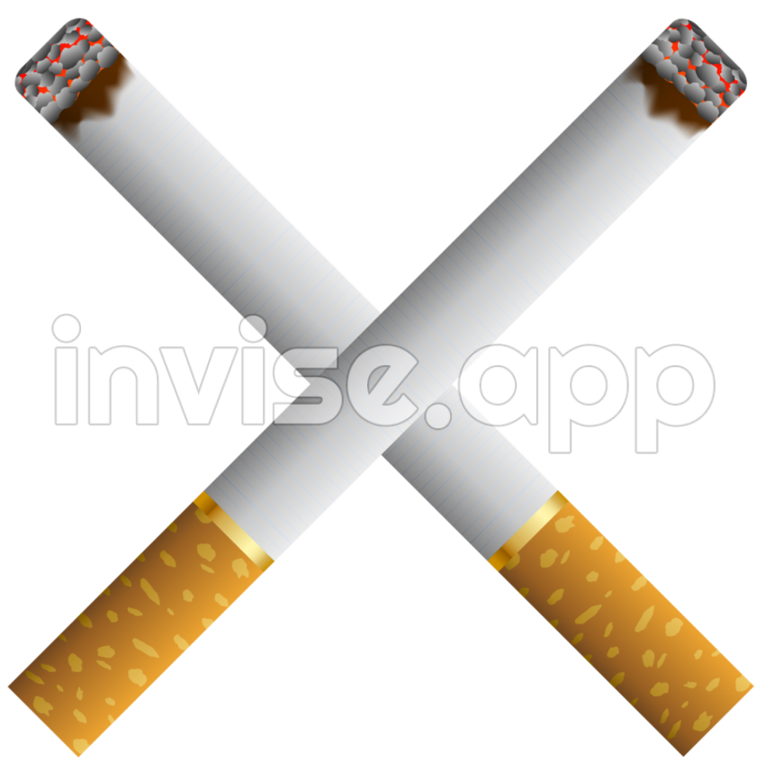 Two Crossed Cigarettes Clipart - Tobacco Pipe Clip Art