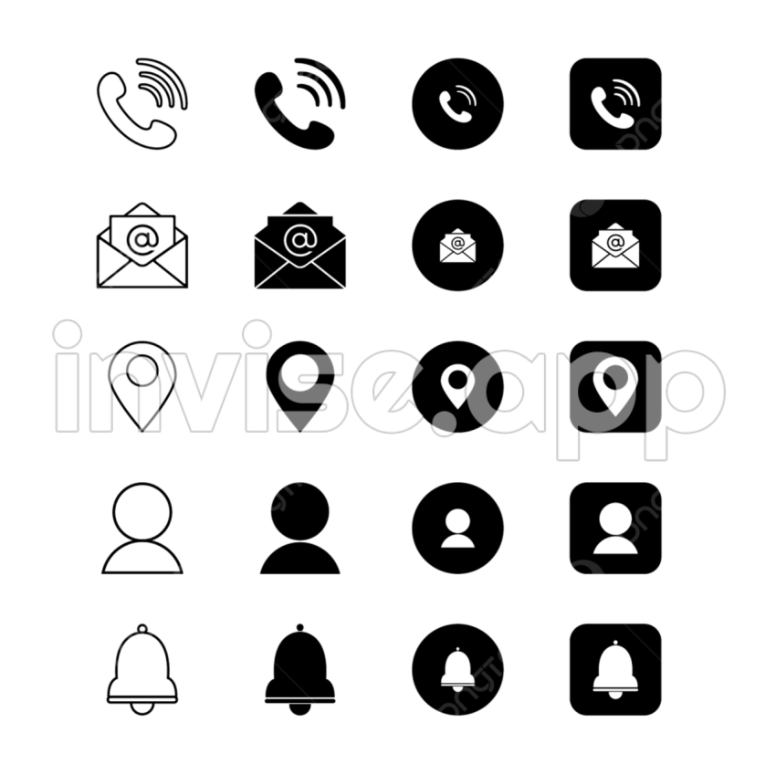 Contact Icon Black Set Vector, Icon, Contact, Contact Us And Vector - Faixa De Contacto