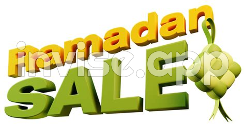 Ramadan Sale Sign With Ketupat Icon For Eid Mubarak Ramadan Kareem Raya - Notif Gajian