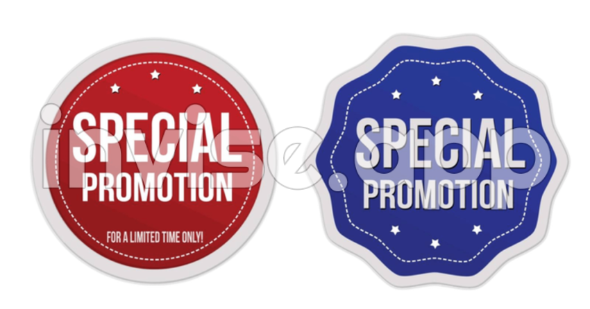 Special Promotion Stickers Set Vector Symbol Insignia Vector, Vector - Gold Sticker Label