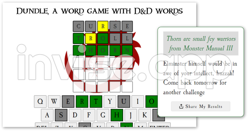 Dundle Dnd Word Game En World Tabletop Rpg News & Reviews - Word Games