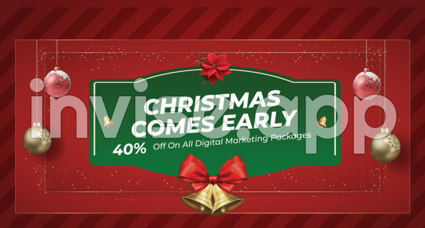 Promo 12 12 Banner - 40% Off On Digital Marketing Services This Christmas Spirit Market Media Connect