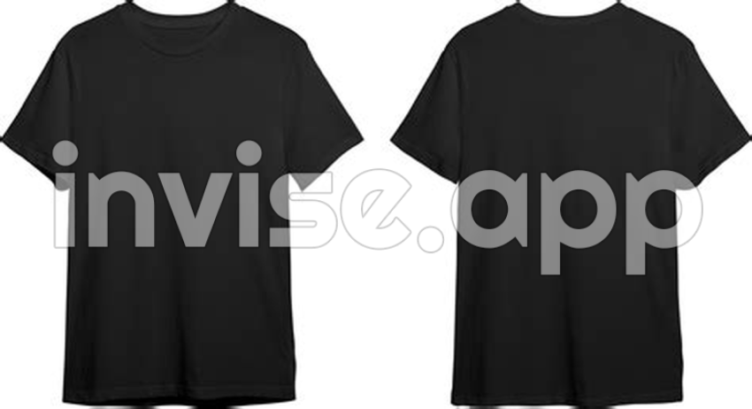 Plain Black T-Shirt - Schwarz Herren Klassisch T Shirt Vorderseite Und Zuruck 23370444