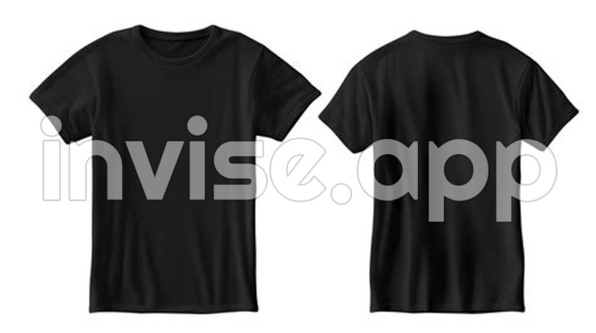 All-Black Image - Black Tshirt Mockup On Transparent Background 23334405