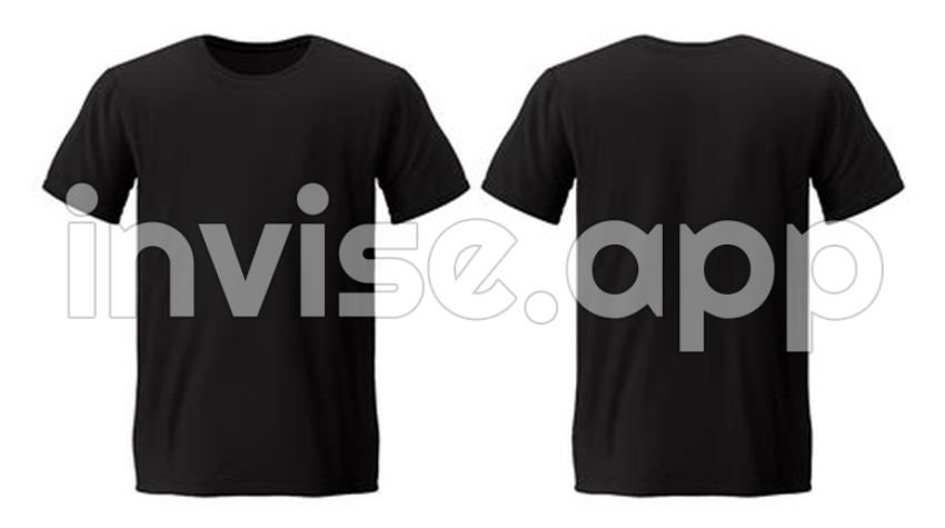 Ai Generated Plain Black T Shirt Mockup Design Front And Back On - Plain Black T-Shirt