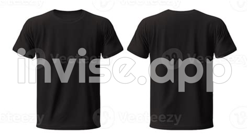 Ai Generated Plain Black T Shirt Mockup Design Front And Back On - Plain Black T-Shirt