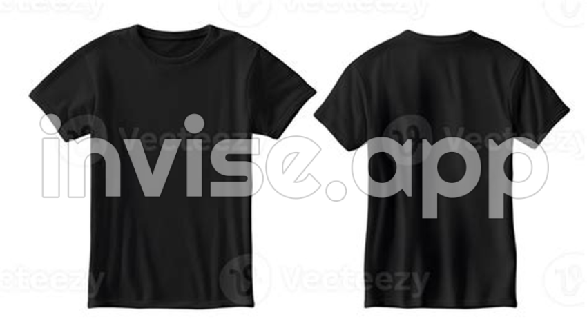 Black T-Shirt Design - Black Tshirt Mockup On Transparent Background 23334405