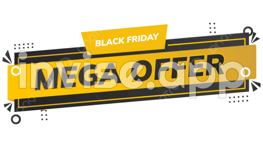 Black Friday Ribbon Vector Art , Black Friday Yellow Ribbon - Black Friday Pic To Copy