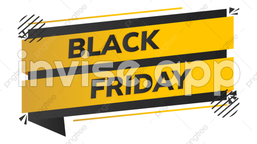 Faixa De Black Friday - Black Friday Ribbon Vector Hd Images, Black Friday Yellow Ribbon