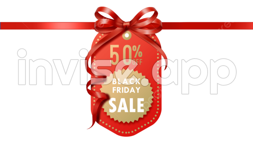 Black Friday Sale Discount Sign With Ribbon, Black Friday, Promotion - Black Friday Sign Template