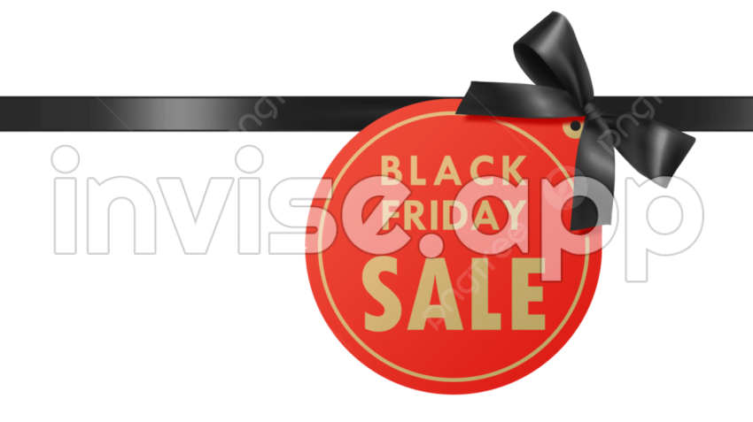 Black Friday Sale Sign - Black Friday Sale Sign With Ribbon, Black Friday, Promotion, Ribbon