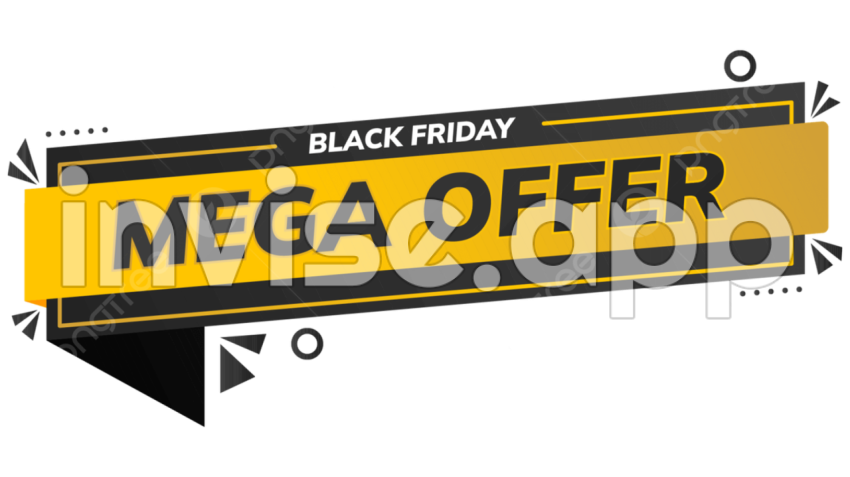 Black Friday Ribbon Vector Art , Black Friday Yellow Ribbon - Black Friday Art