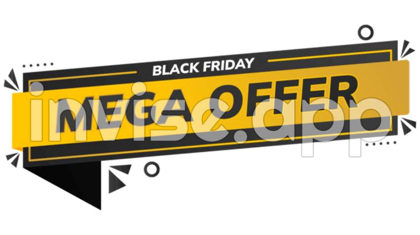 Black Friday Ribbon Vector Hd Images, Black Friday Yellow Ribbon - Black Friday Deals