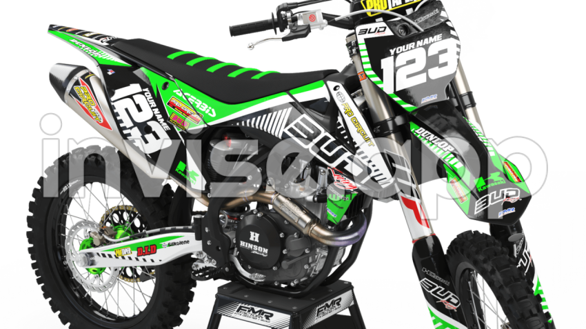 Graphics Kit - Custom Dirt Bike Graphics Kit Bud Racing Ca12B Kawasaki Custom Graphics Mx