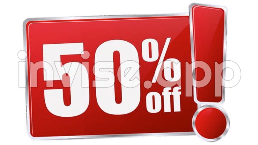 Special Promo 50 % - 50% Off, Limited Time Offer, Price Slash, Discounted Rate, Special Promotion