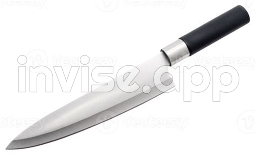 Black Kitchen Knife - Black Knife Isolated 11887515