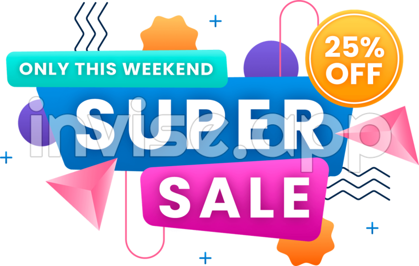 Weekend Super Sale Vector Super Sale, Super, Weekend - Flat Promot Items