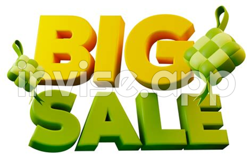 Gajian Sale - Free Big Sale Sign With Ketupat Icon For Eid Mubarak Ramadan Kareem