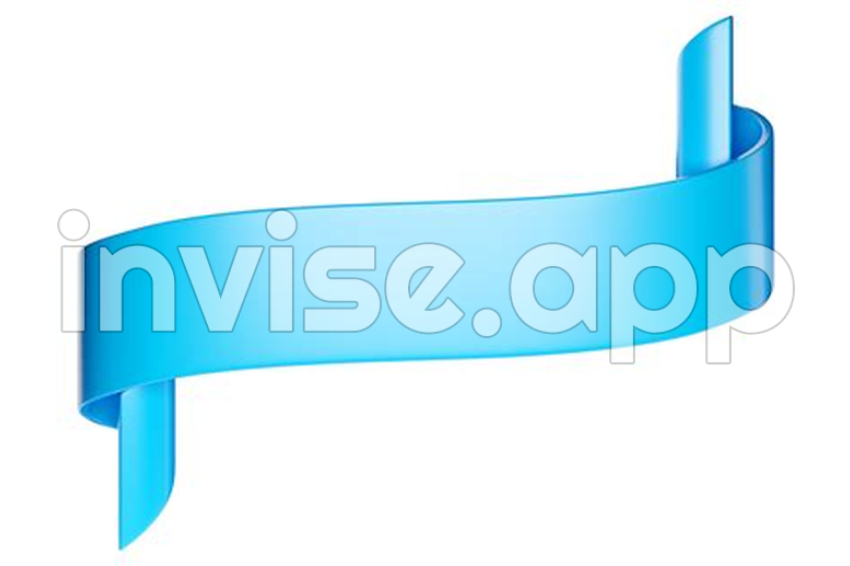 3D Label Ribbon Glossy Blue Blank Plastic Banner For Advertisment - Black Lavel Azul