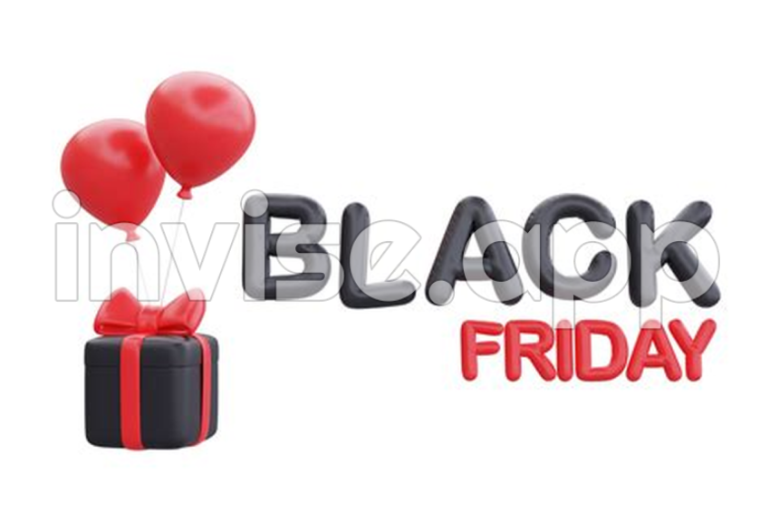 Free Black Friday Super Sale With Gift Boxes And Balloon, Christmas And - Black Friday 50 % Off Logo