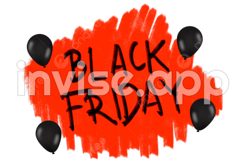 Black Friday Lettering - Black Friday Sale Banner With Hand Lettering And Balloons, Black Friday