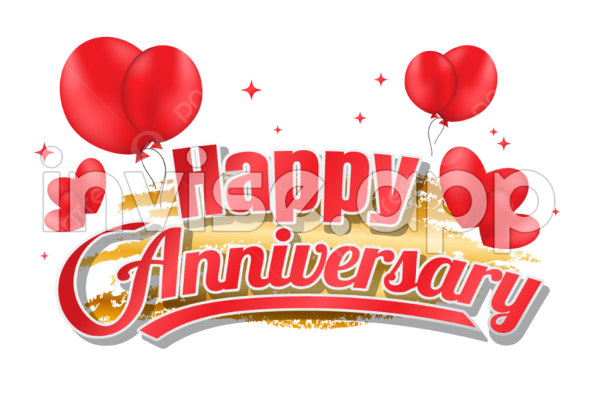 Anniversary Promo - Lettering Happy Anniversary With Balloon Decoration Vector, Happy