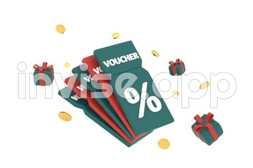 Tyreion Promo - 3D Discount Coupon With Percentage Sign With Coins And Gift Box