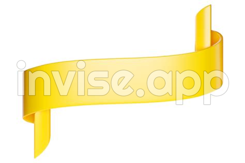 3D Label Ribbon Glossy Yellow Blank Plastic Banner For Advertisment - Printed Ribbon