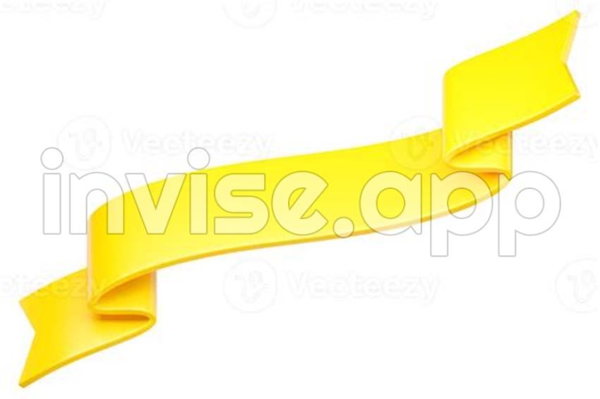 Ribbon Promo - 3D Label Ribbon Glossy Yellow Blank Plastic Banner For Advertisment