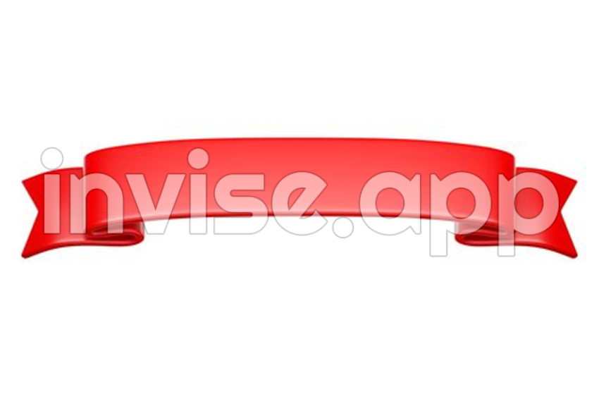 Ribbon Promo - 3D Label Ribbon Glossy Red Blank Plastic Banner For Advertisment